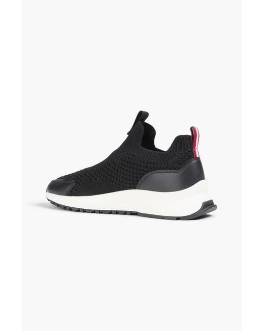 Bally Black Dewan Knitted And Leather Sneakers