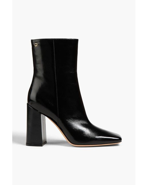 Gianvito Rossi Black Freeda Patent-Leather Ankle Boots