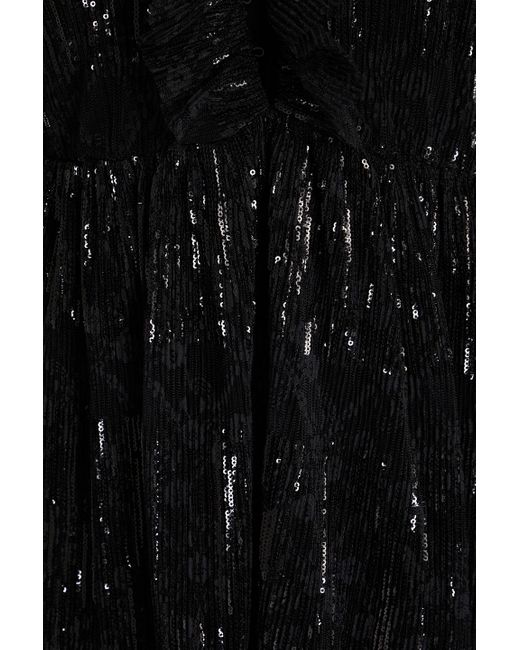Maje Black Reville minikleid aus spitze mit pailletten
