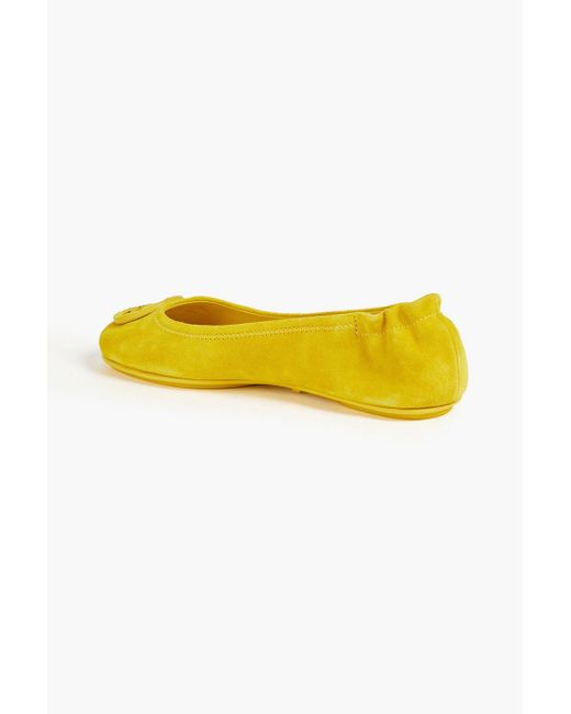 Tory Burch Yellow Suede Ballet Flats