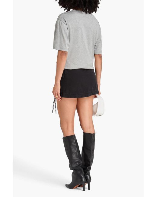 Emilio Pucci Black Cotton-Twill Mini Wrap Skirt