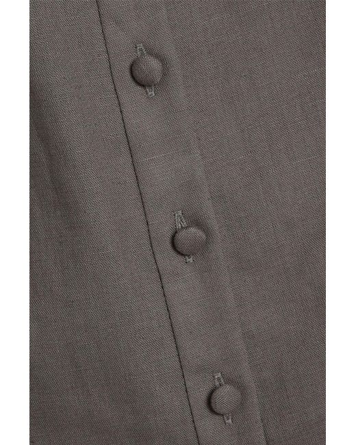 Mikael Aghal Gray Cotton And Linen-Blend Shirt