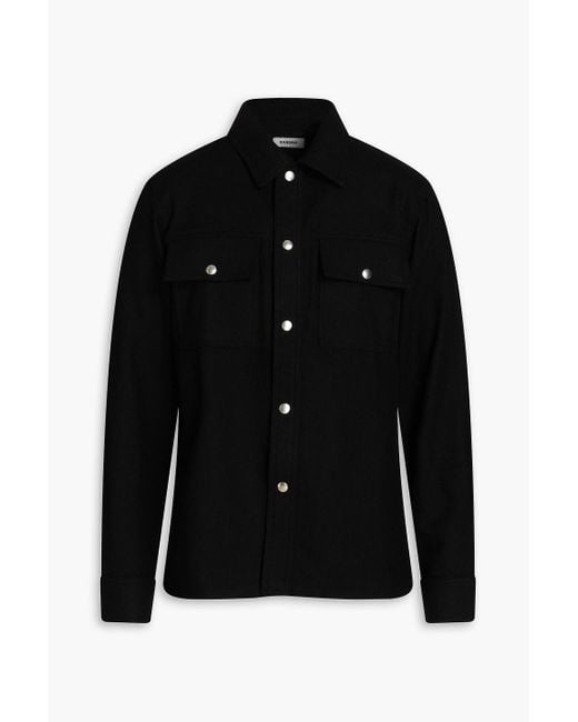 Sandro Black Wool-blend Twill Overshirt for men