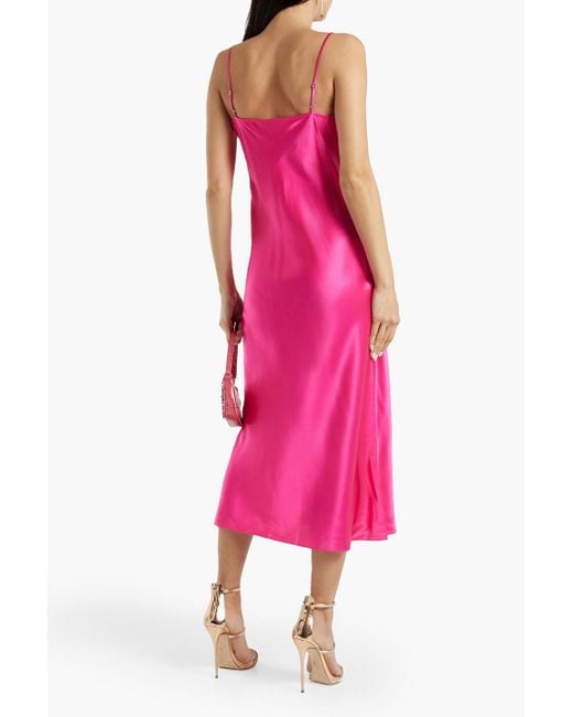 Diane von Furstenberg Pink Brioni Draped Silk-satin Midi Slip Dress