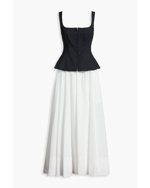 Jonathan Simkhai White Jolynn Jersey And Poplin Maxi Dress