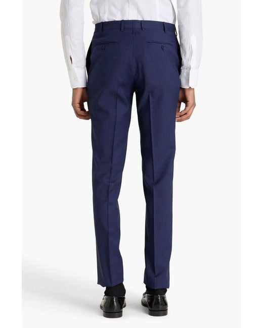 Canali Blue Checked Wool Suit for men
