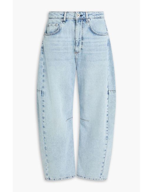 Rag & Bone Blue Chase Faded High-rise Barrel-leg Jeans