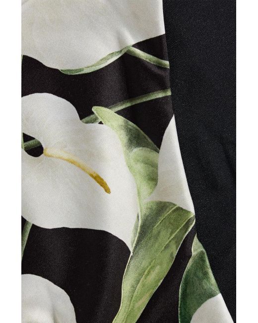 Agua Bendita Black Vera Anturios Ruffled Floral-print Low-rise Bikini Briefs