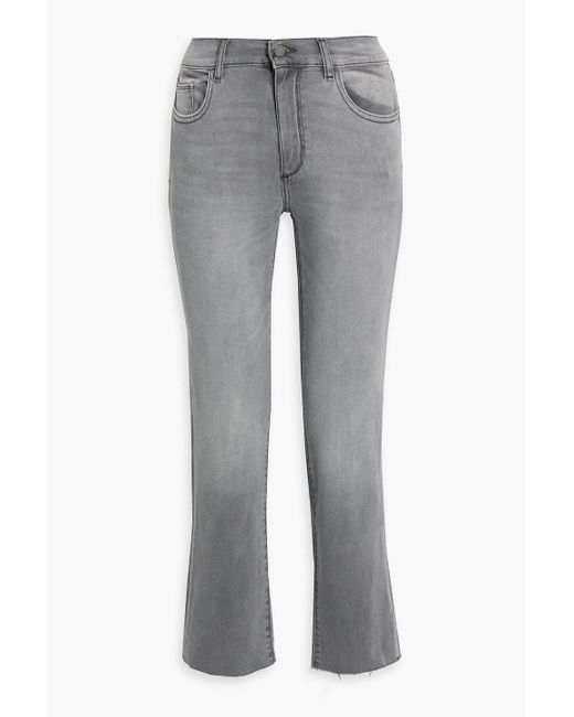 DL1961 Gray Mara Cropped Mid-rise Straight-leg Jeans