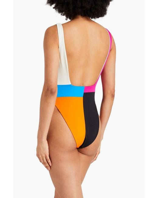 Mara Hoffman Pink Idalia Color-block Swimsuit