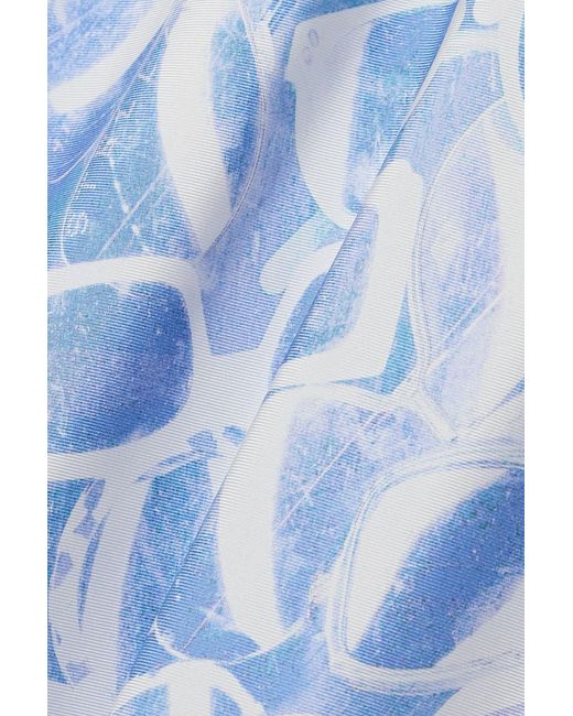 Stella McCartney Blue Printed Silk-Twill Maxi Skirt