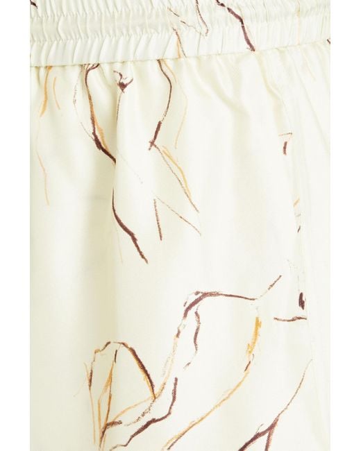 Nanushka Natural Printed Silk-twill Drawstring Shorts for men
