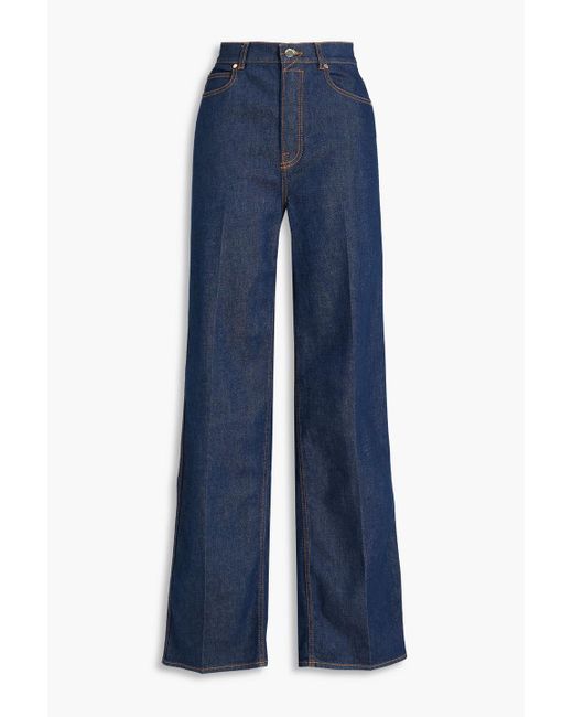 Zimmermann Blue High-rise Wide-leg Jeans