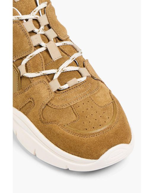 Isabel Marant Natural Kindsay Perforated Suede Sneakers