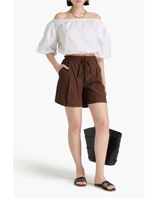 A.Emery Brown Cora Belted Twill Shorts