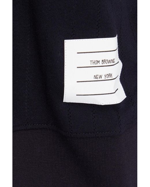 Thom Browne Blue Pointelle-knit Cotton-blend Cardigan