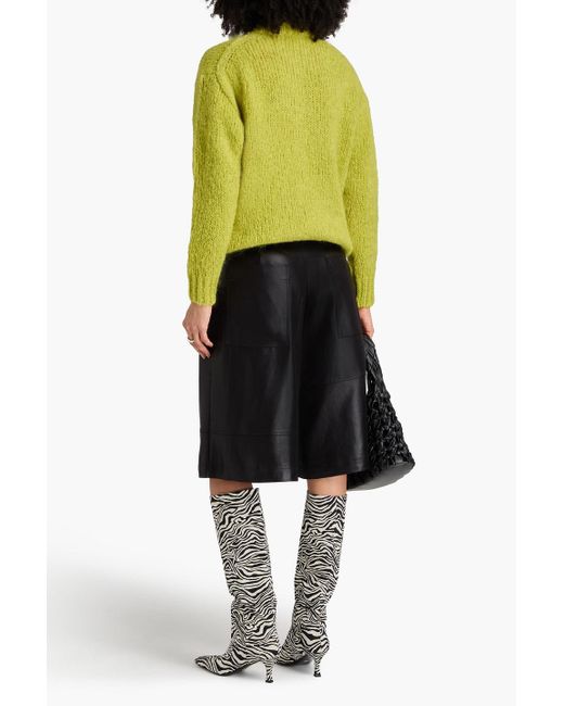 Tibi Green Mohair-blend Sweater