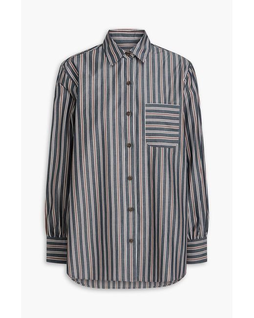 Rag & Bone Gray Max Striped Cotton Shirt