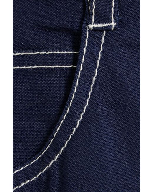 Jonathan Simkhai Blue Kairi Cotton-blend Canvas Tapered Pants
