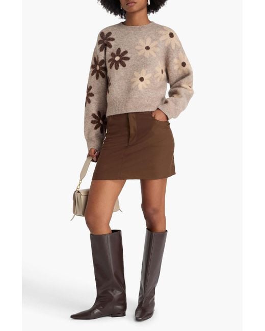 Sandro Natural Jacquard-knit Sweater