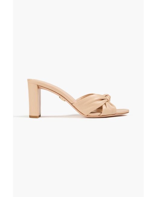 Veronica Beard Natural Twisted Leather Mules