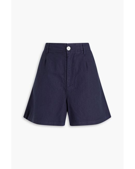 Alex Mill Blue Boy Linen And Cotton-blend Shorts