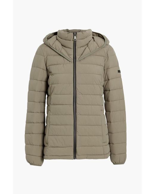DKNY Quilted Shell Hooded Jacket in Green Lyst