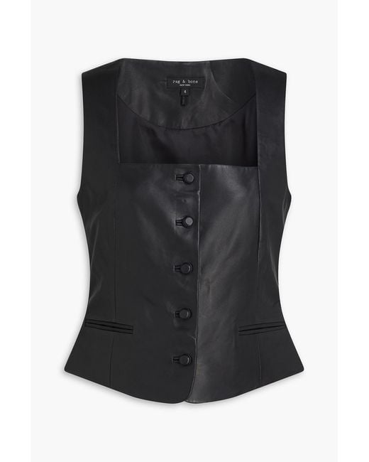 Rag & Bone Black Mariana Leather Vest