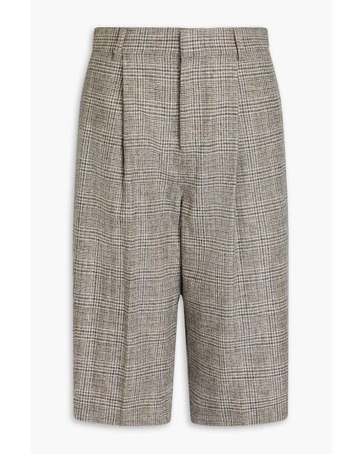 Vince Gray Prince Of Wales Checked Wool-Blend Tweed Shorts