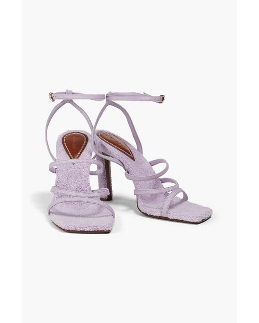 Zimmermann White Leather And Terry Sandals