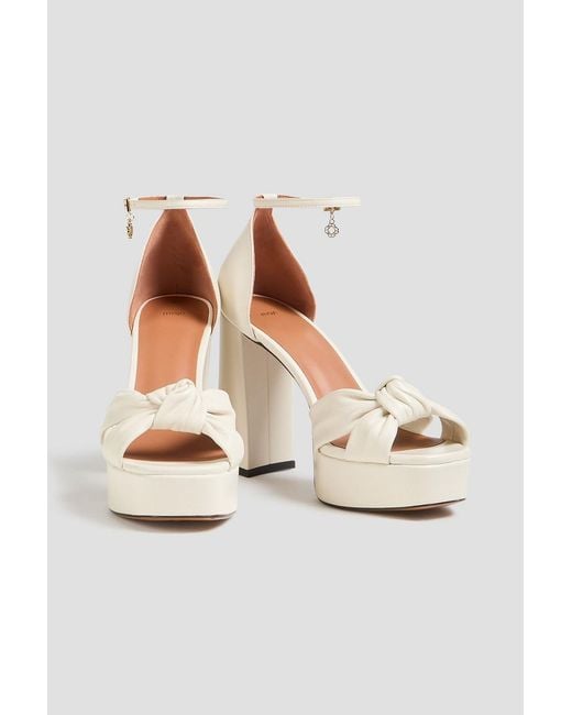 Maje Natural Knotted Leather Platform Sandals