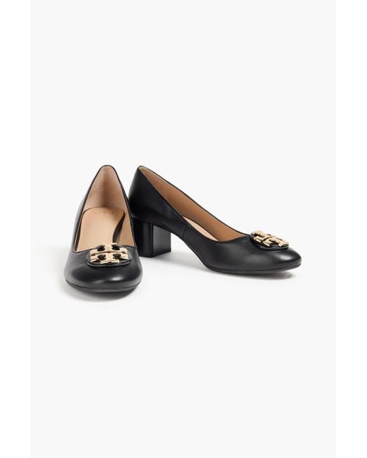 Tory Burch Black Janey 50 Embellished Leather Pumps