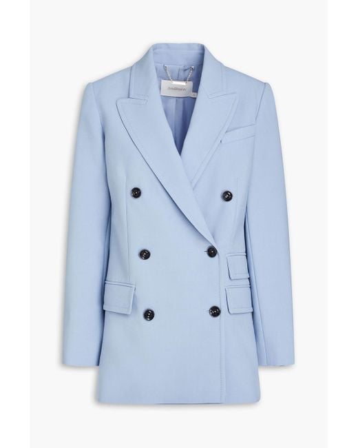 Zimmermann Blue Double-breasted Crepe Blazer