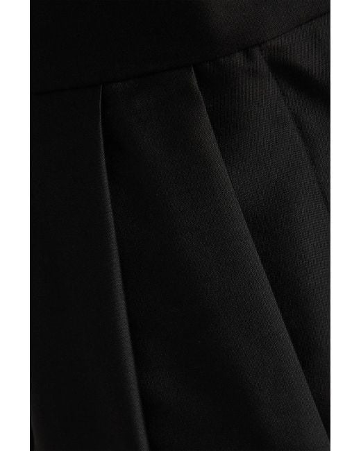 Zimmermann Black Wool And Silk-blend Tapered Pants