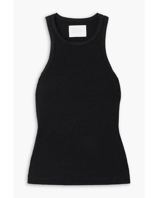 Citizens of Humanity Black Akira Ribbed-Knit Tank
