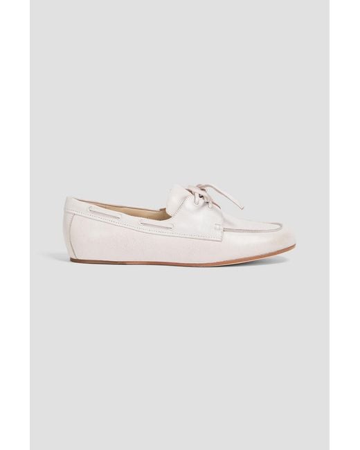 Vince White Marin Leather Boat Shoes