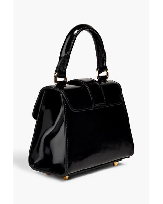 Moschino Black Heart Lock Patent-leather Tote