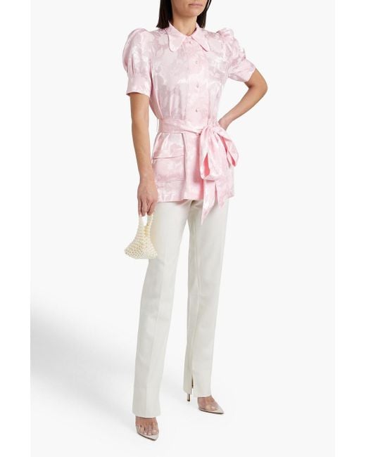 The Vampire's Wife Pink Belted Jacquard Shirt