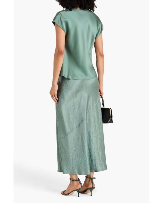 Vince Green Silk-satin Crepe Top