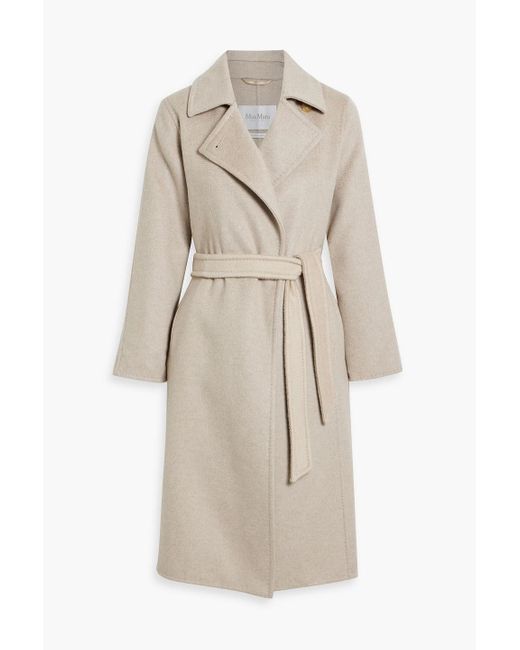 Max Mara Natural Manuela Brushed Cashmere-Felt Coat