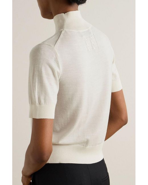 Nili Lotan Natural Wool Turtleneck Sweater