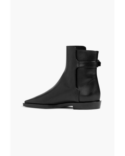 Totême  Black Buckled Leather Ankle Boots