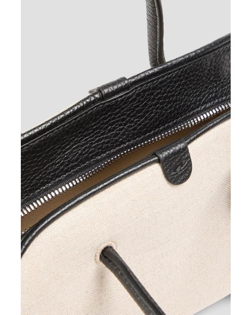 Jacquemus Natural Le Petit Turismo Leather And Canvas Tote