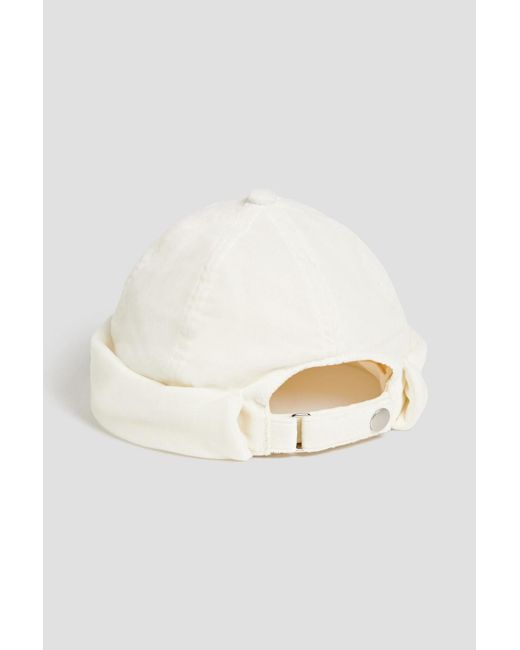 Jil Sander White Cotton-velvet Hat