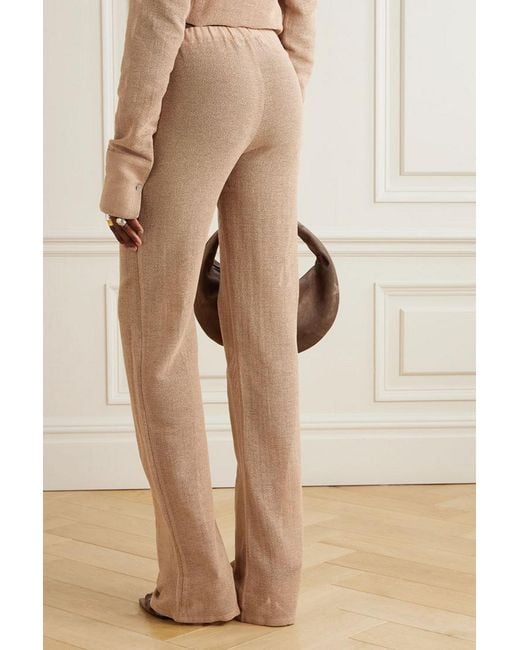Ludovic de Saint Sernin Natural Mermaid Open-knit Cotton-blend Straight-leg Pants