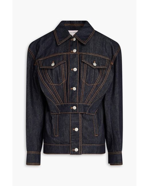 McQueen Black Cutout Denim Jacket