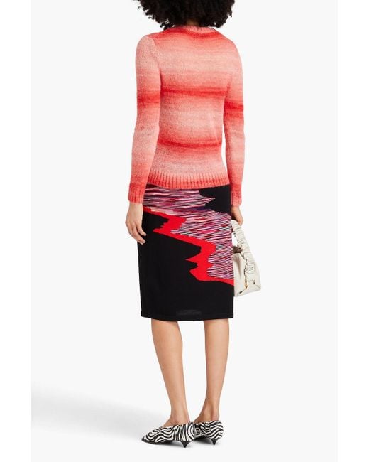 Missoni Red Intarsia Wool Skirt