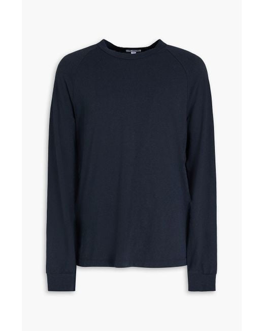 James Perse Blue Cotton And Linen-blend T-shirt for men