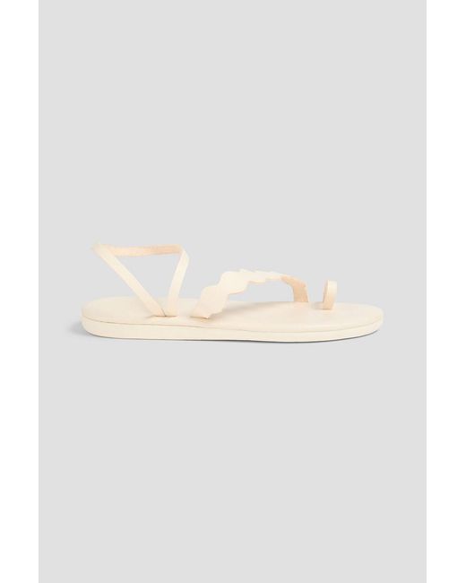 Ancient Greek Sandals White Koralia Leather Sandals