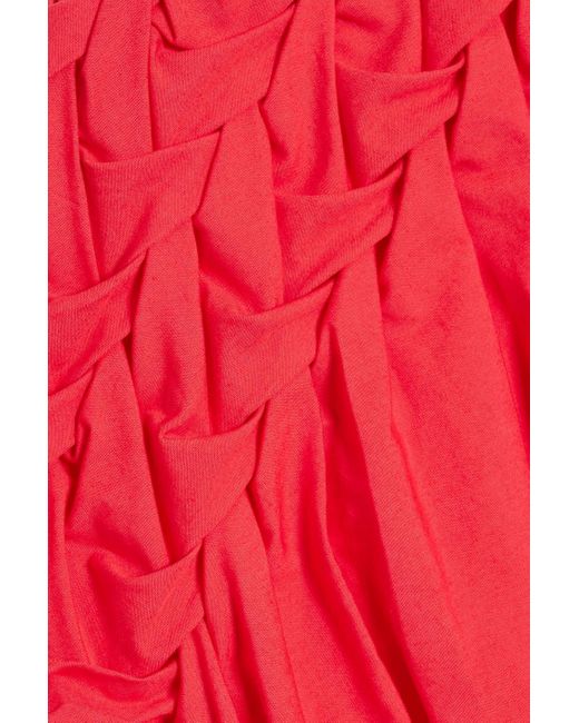 Roksanda Red Electra Woven Cotton-poplin Midi Dress